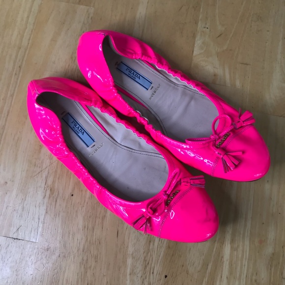 bright pink ballet shoes